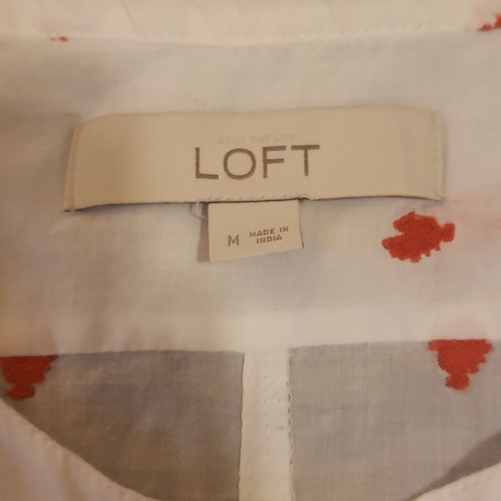 Size M LOFT Rooste Embroidered Blouse - Picture 3 of 5